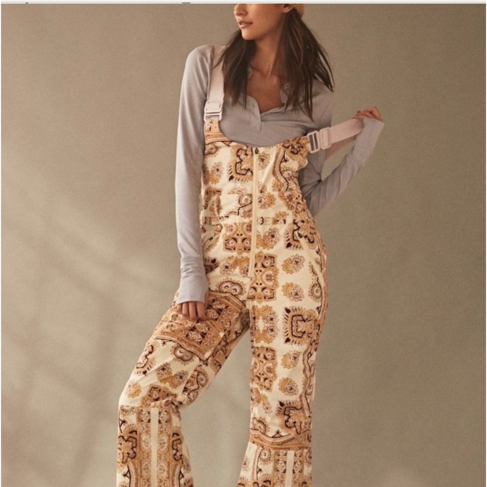 NEW FP Movement Alpine Glow Printed Snow Bib / Ski pants